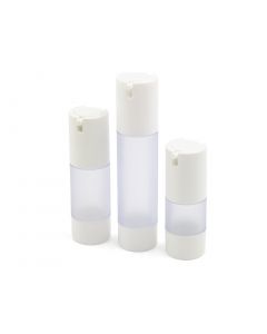 vocoste 3 Pcs White Plastic Travel Cosmetic Lotion Refill Airless Bottles Pump Vacuum Container Set