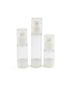 vocoste 3 Pcs White Foundation Lotion Refill Airless Bottles Pump Vacuum Container w Cover