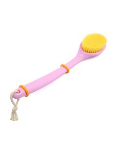 vocoste Pink Soft Bristle Curved Plastic Handle Cleansing Brush Massage Scrub