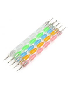 vocoste 5pcs Double Headed Rhinestone Dotting Marbleizing Pointing Pen Nail Art Manicure Pedicure Tool