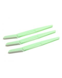 vocoste 9pcs Green Foldable Eyebrow Razor Trimmer Shaper Shaver Blade Hair Removing Tool w/ Case