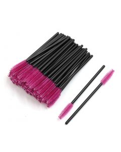 vocoste 100 Pcs Magenta Disposable Eyelash Eye Lash Makeup Brush Mascara Wands Applicator Kits