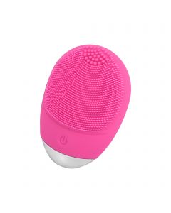 vocoste Sonic Facial Brush Hygienic Soft Silicone Facial Tool with USB Line Charging for Women Men Rose Red